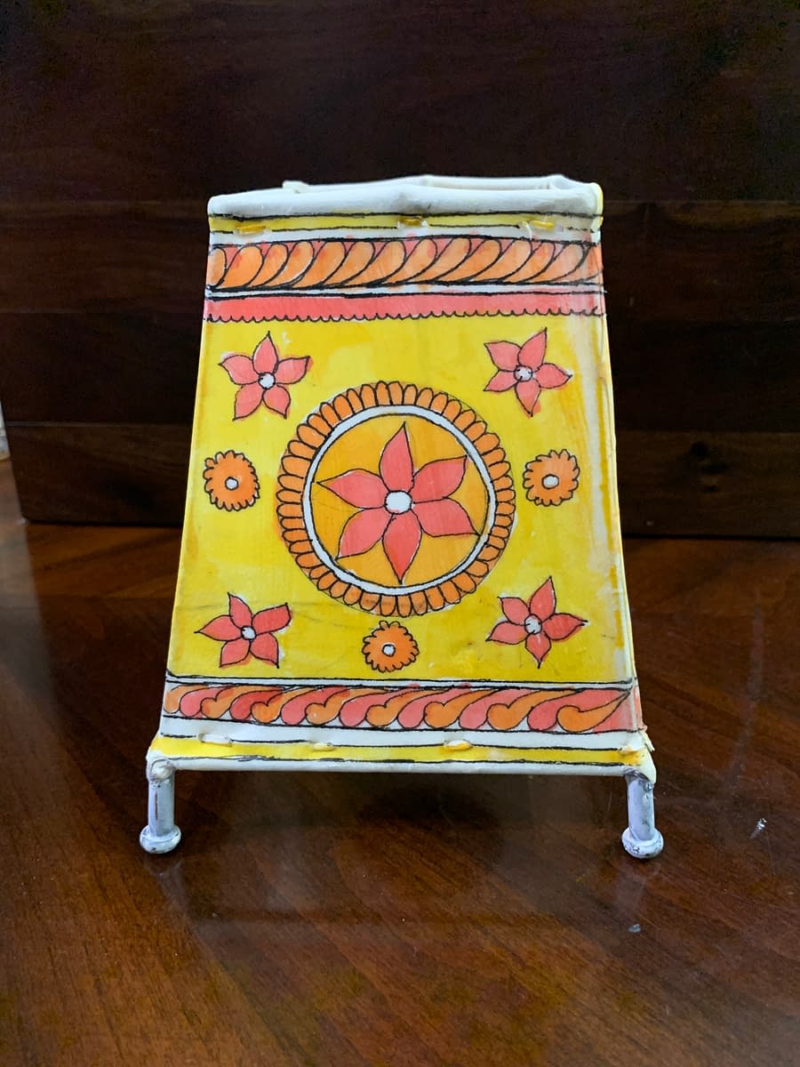 Handmade Tholu Bommalata Lamp – peacock desigh 6