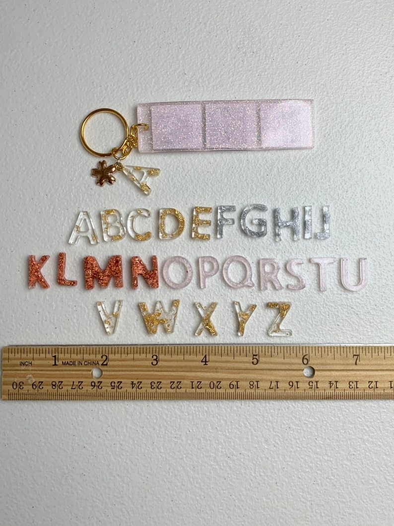 Handmade Resin mini alphabet keychain 3