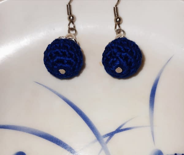 Handmade Crochet bead earrings 3