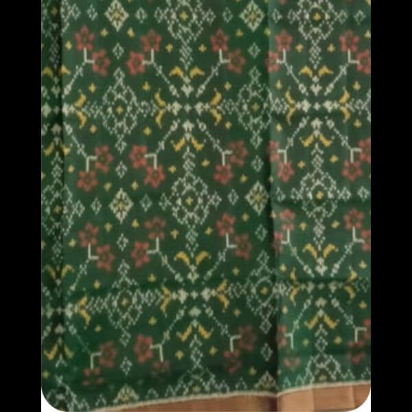 Handmade Green Patan handwoven patola silk dupatta