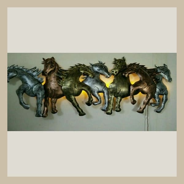 Handmade Seven Horses LED Panel