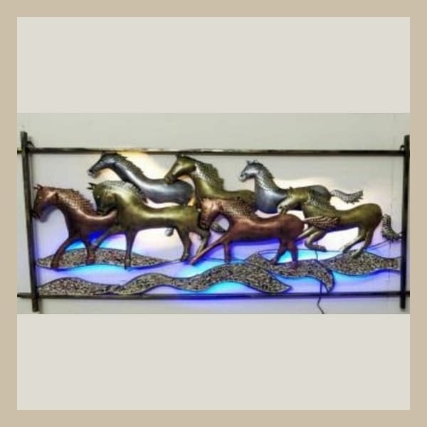 Handmade Seven Horses Mosaic Frame